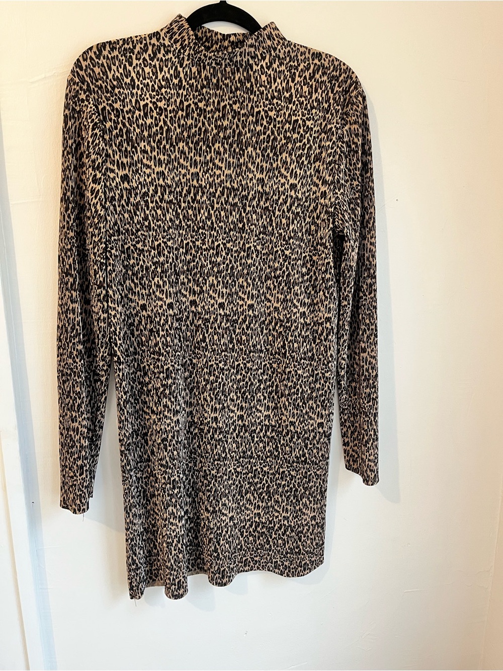 The Fifth Label Animal Print Mock Neck Dress in Tan and Black